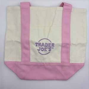 Trader Joe's Pink and Cream Tote Bag